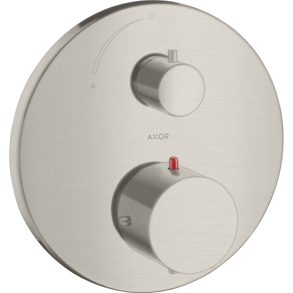 Термостат с запорным вентилем для душа Axor Starck, 10700800, сталь