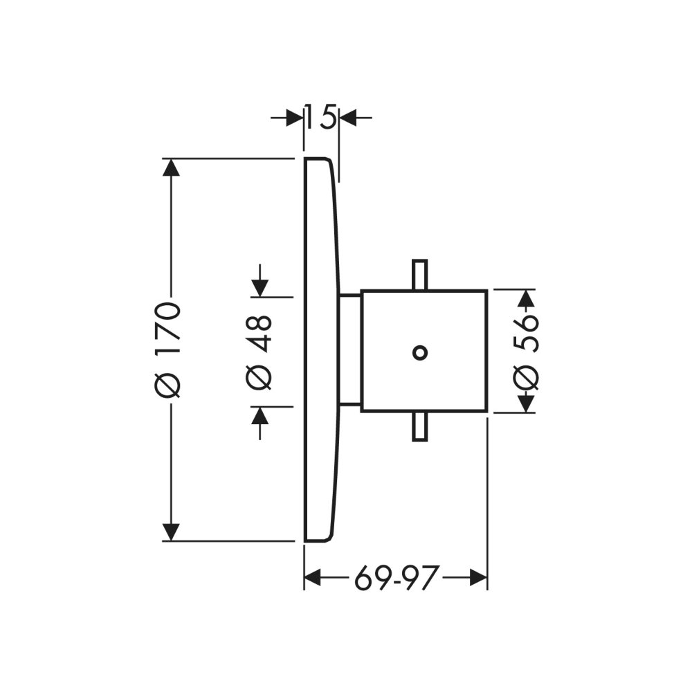 Термостат для душа Axor Starck HighFlow, скрытого монтажа, 10715340, шлифованный черный хром 