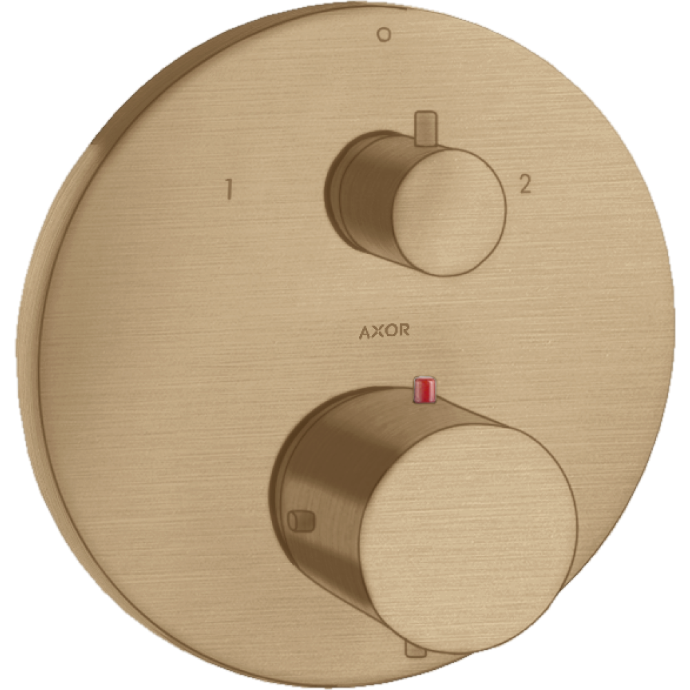 Термостат с запорным/переключающим вентилем Axor Starck, 10720140, шлифованная бронза