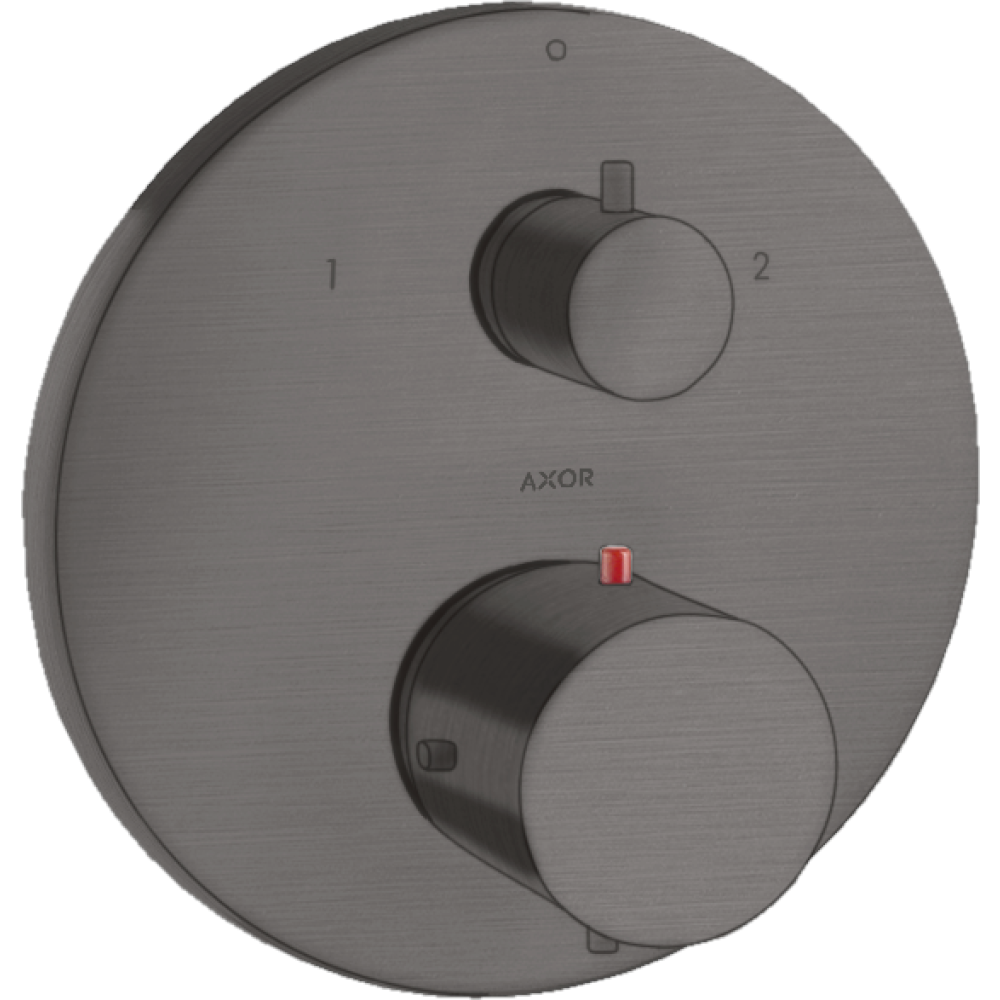Термостат с запорным/переключающим вентилем Axor Starck, 10720340, шлифованный черный хром 