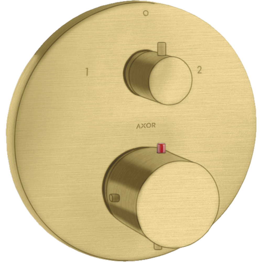 Термостат с запорным/переключающим вентилем Axor Starck, 10720950, шлифованная медь