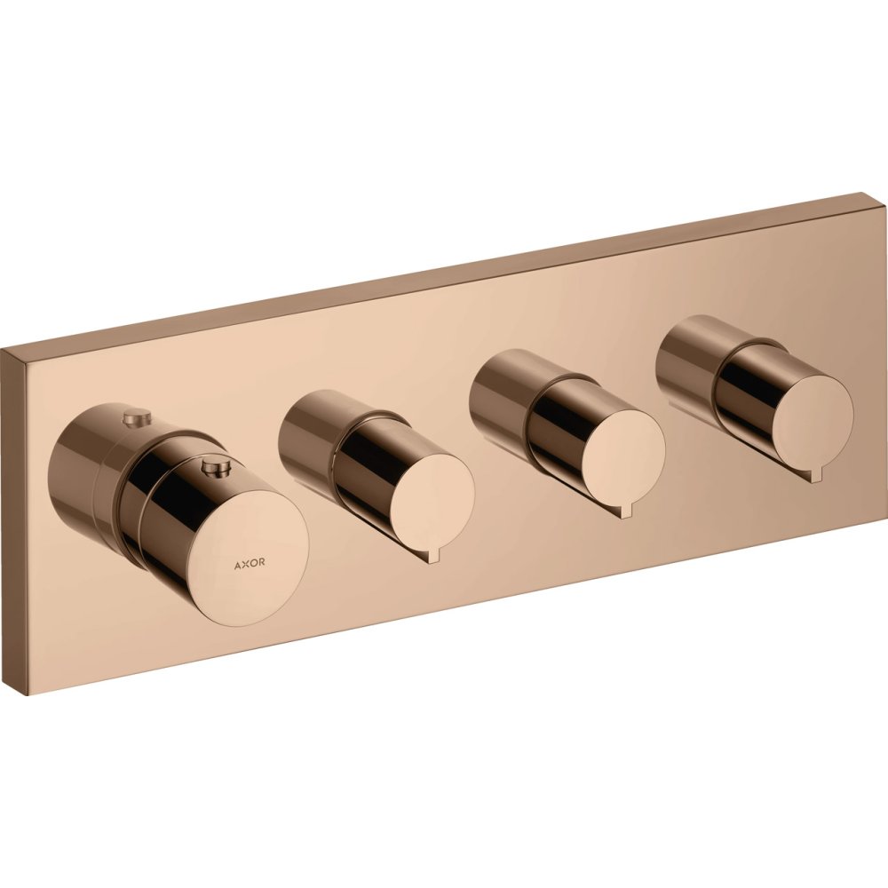 Модуль термостата Axor ShowerCollection, для 3 потребителей, скрытого монтажа, 10751300, полированное красное золото 