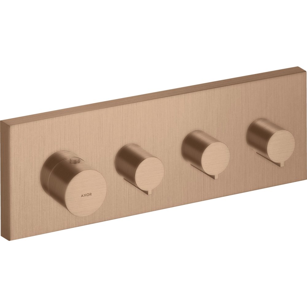 Модуль термостата Axor ShowerCollection, для 3 потребителей, скрытого монтажа, 10751310, шлифованное красное золото