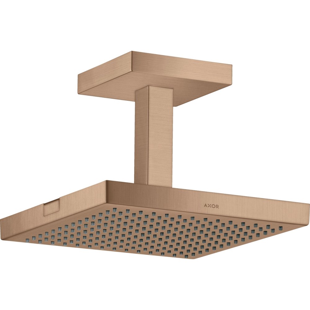 Верхний душ Axor ShowerCollection, для скрытого монтажа, потолочное соединение, 24x24 см, 10929310, шлифованное красное золото