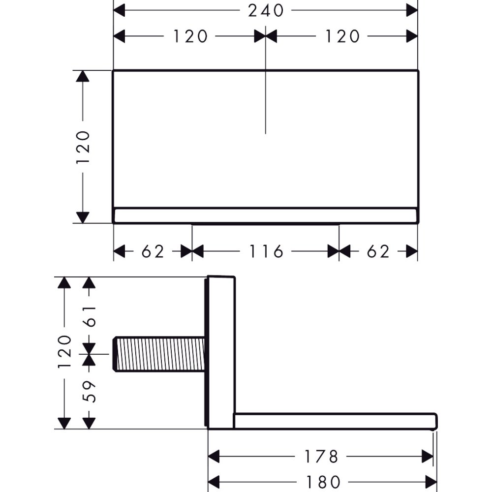 Излив с ливневым потоком Axor ShowerCollection, внешняя часть, 10942330, полированный черный хром 