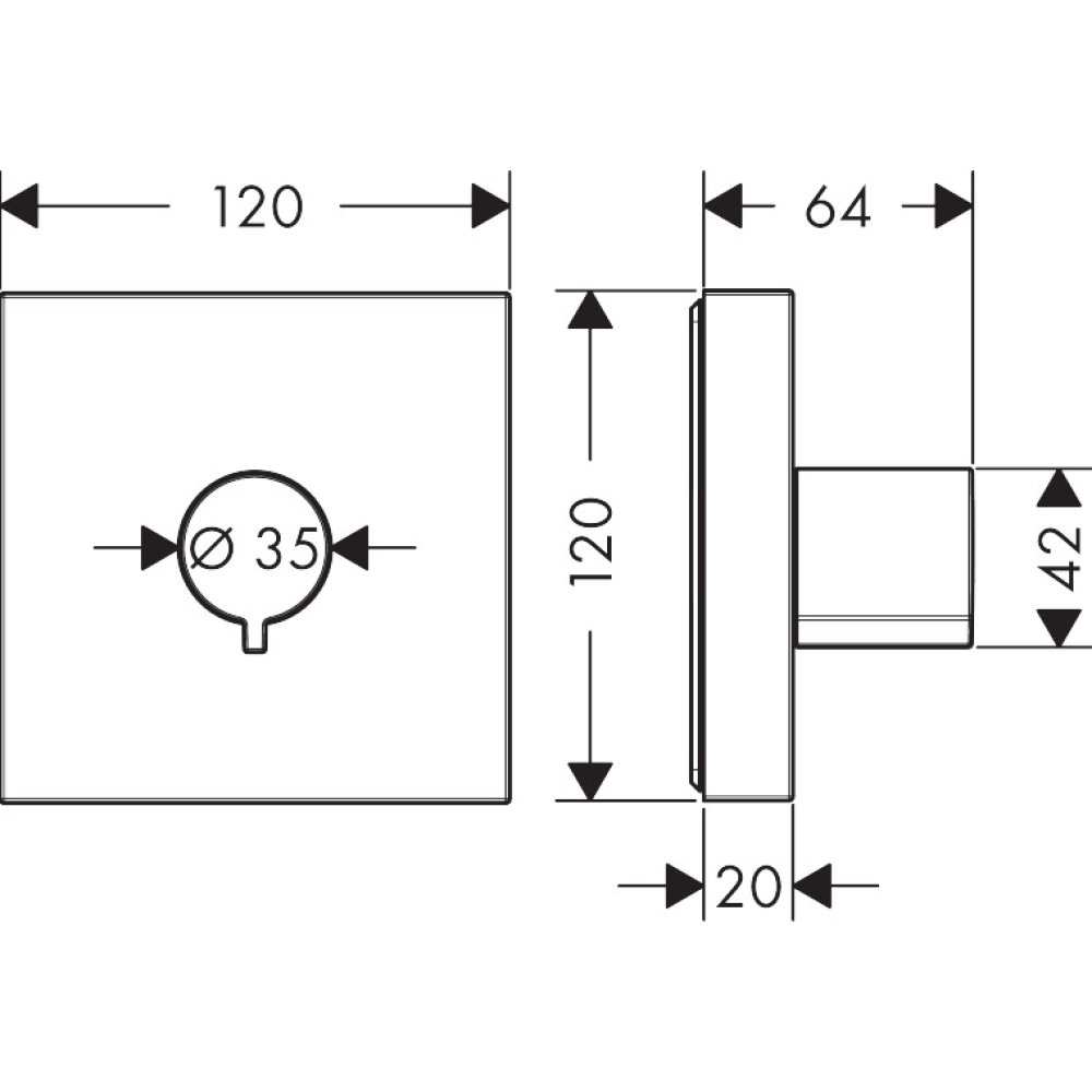 Запорный вентиль Axor ShowerCollection, для скрытого монтажа, 10972310, шлифованное красное золото