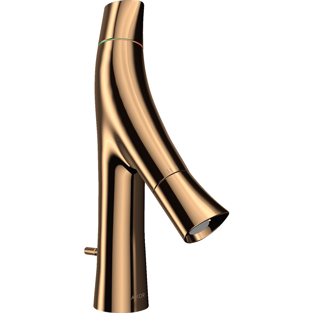 Смеситель для раковины Axor Starck Organic 80, с двумя рукоятками, со сливным гарнитуром, 12010130, полированная бронза