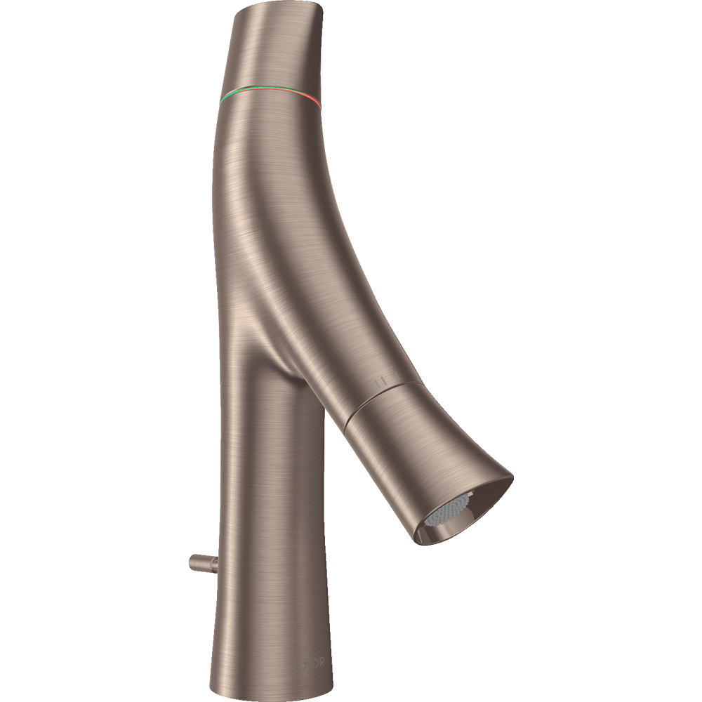 Смеситель для раковины Axor Starck Organic 80, с двумя рукоятками, со сливным гарнитуром, 12010820, шлифованный никель