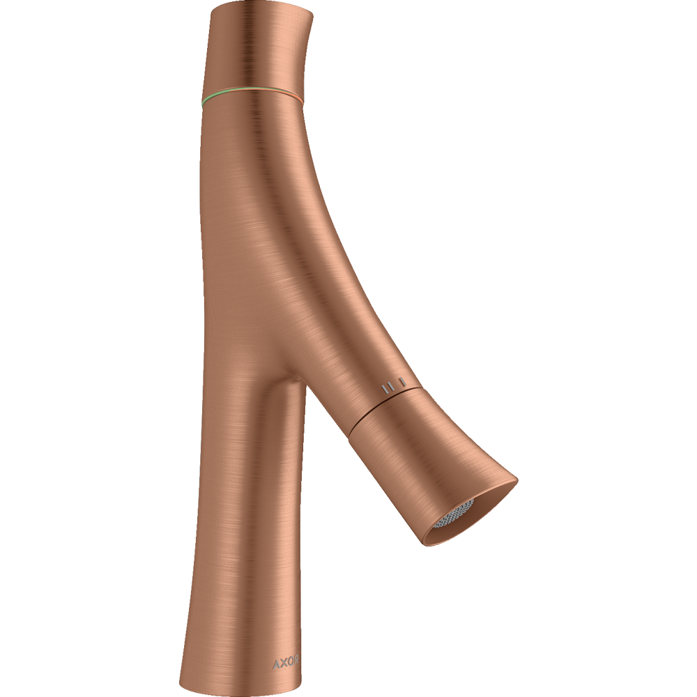 Смеситель для раковины Axor Starck Organic 80, с двумя рукоятками, с не запираемым сливным набором, 12011310, шлифованное красное золото