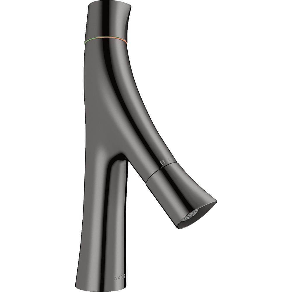 Смеситель для раковины Axor Starck Organic 80, с двумя рукоятками, с не запираемым сливным набором, 12011330, полированный черный хром 