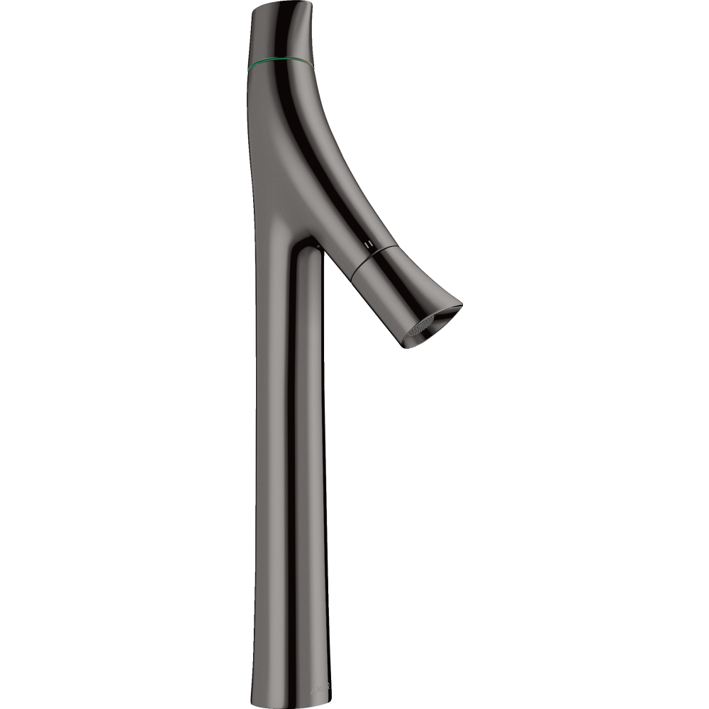 Смеситель для раковины Axor Starck Organic 240, с двумя рукоятками, для накладной раковины, с не запираемым сливным набором, 12013330, полированный черный хром 