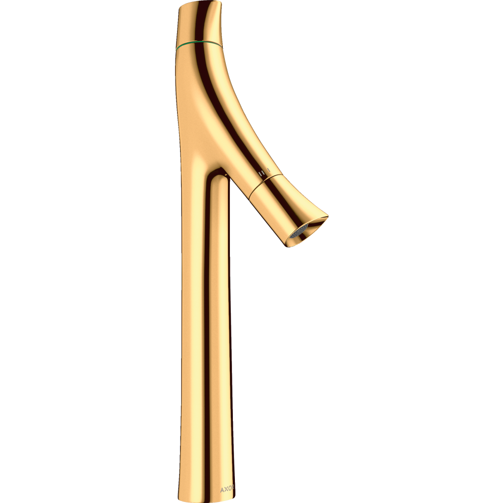 Смеситель для раковины Axor Starck Organic 240, с двумя рукоятками, для накладной раковины, с не запираемым сливным набором, 12013990, полированное золото