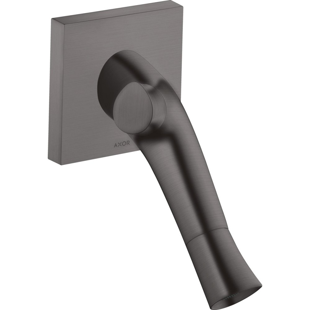 Смеситель для раковины Axor Starck Organic, с двумя рукоятками, настенный, с изливом 187 мм, 12015340, шлифованный черный хром 