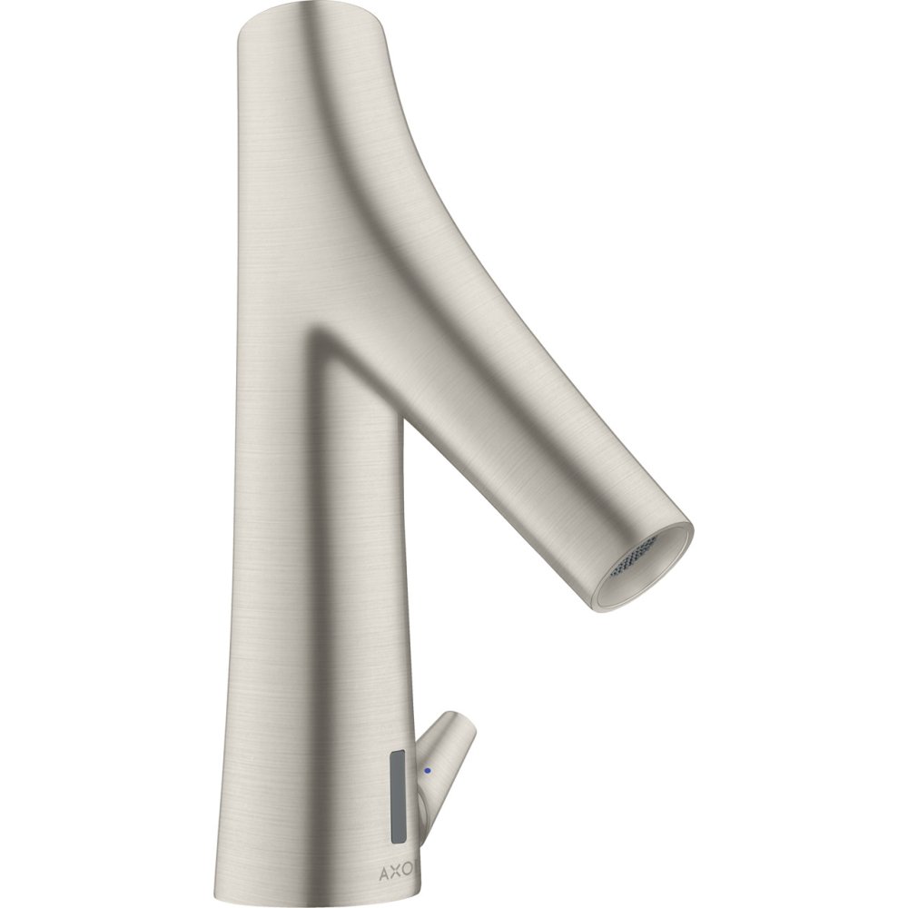 Смеситель для раковины Axor Starck Organic, электронный, с регулировкой температуры, питание от батареек, 12171800, сталь