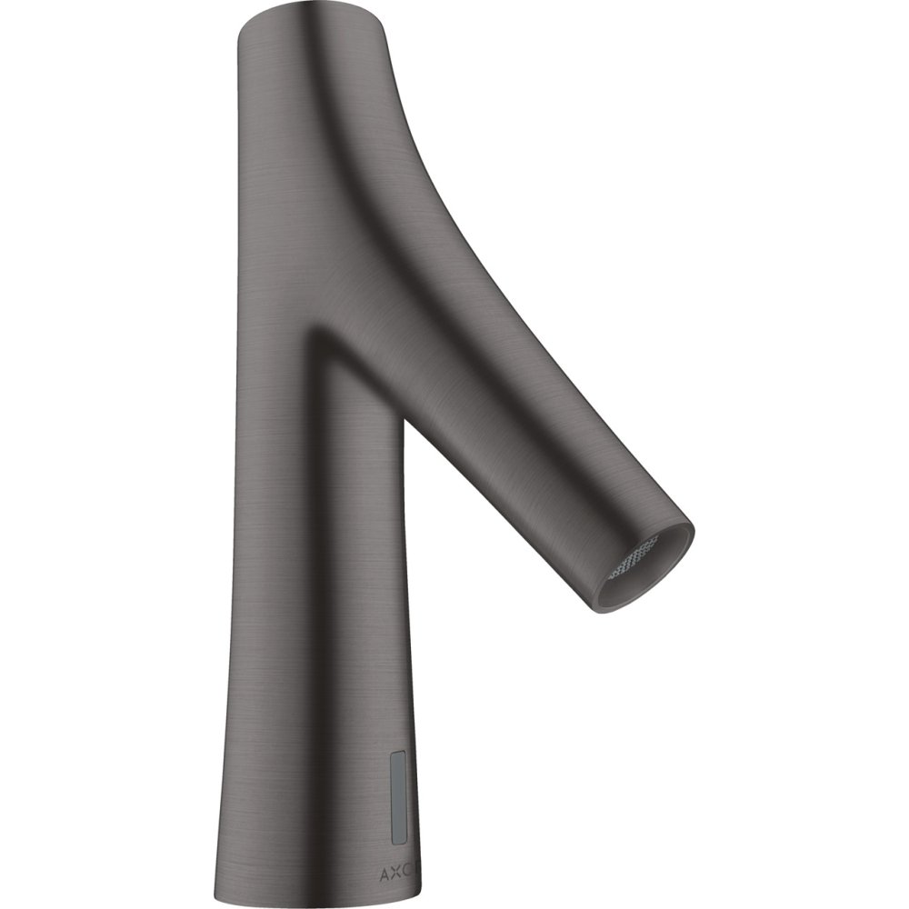 Смеситель для раковины Axor Starck Organic, электронный, без регулировки температуры, питание от батареек, 12172340, шлифованный черный хром 