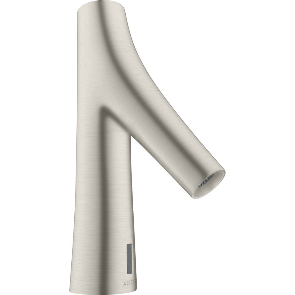 Смеситель для раковины Axor Starck Organic, электронный, без регулировки температуры, питание от батареек, 12172800, сталь