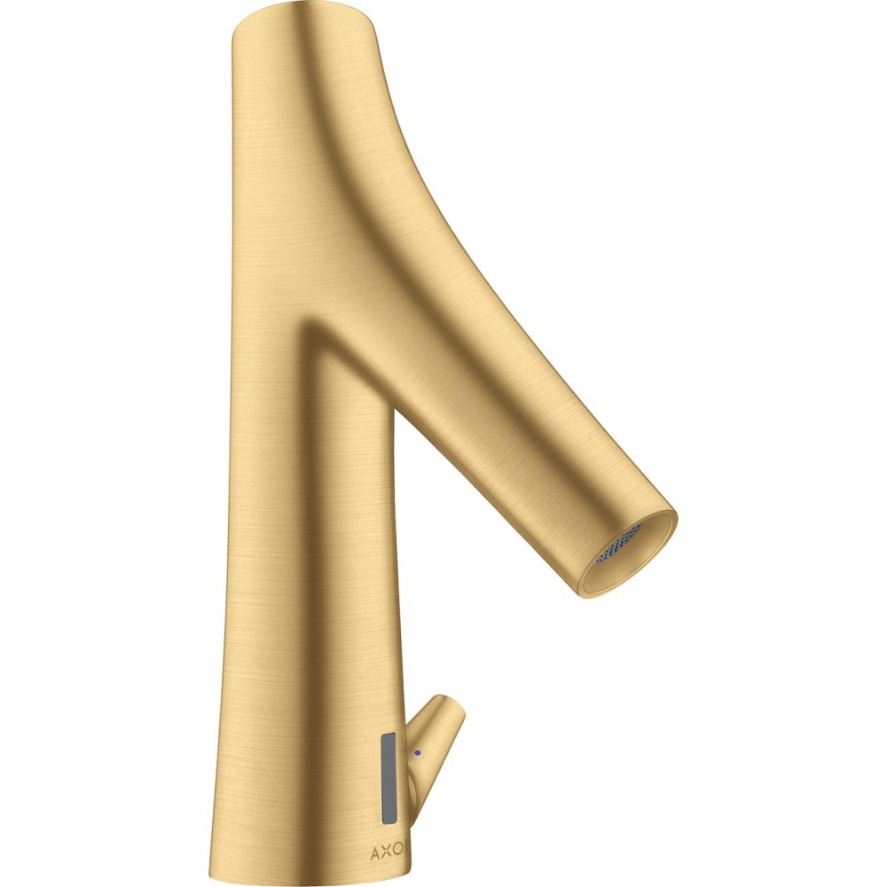 Смеситель для раковины Axor Starck Organic, электронный, с регулировкой температуры, питание от сети 230V, 12173250, шлифованное золото