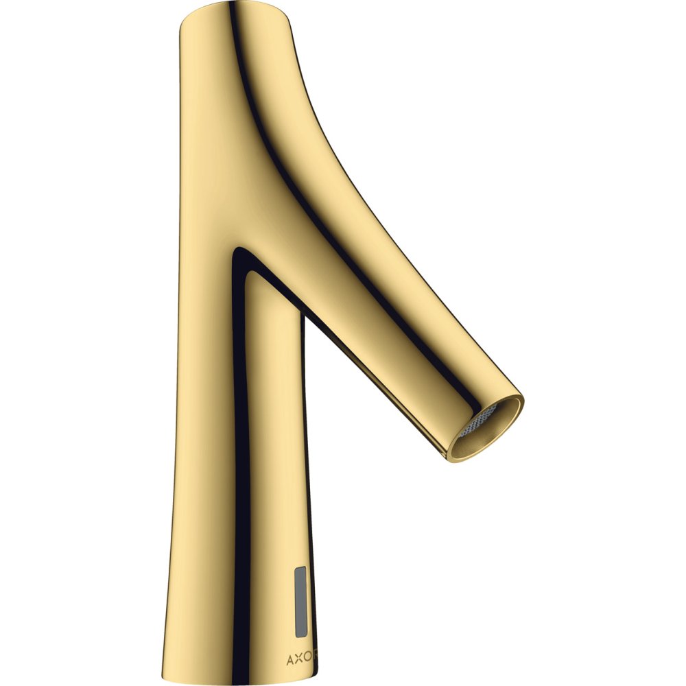 Смеситель для раковины Axor Starck Organic, электронный, без регулировки температуры, питание от сети 230V, 12174990, полированное золото