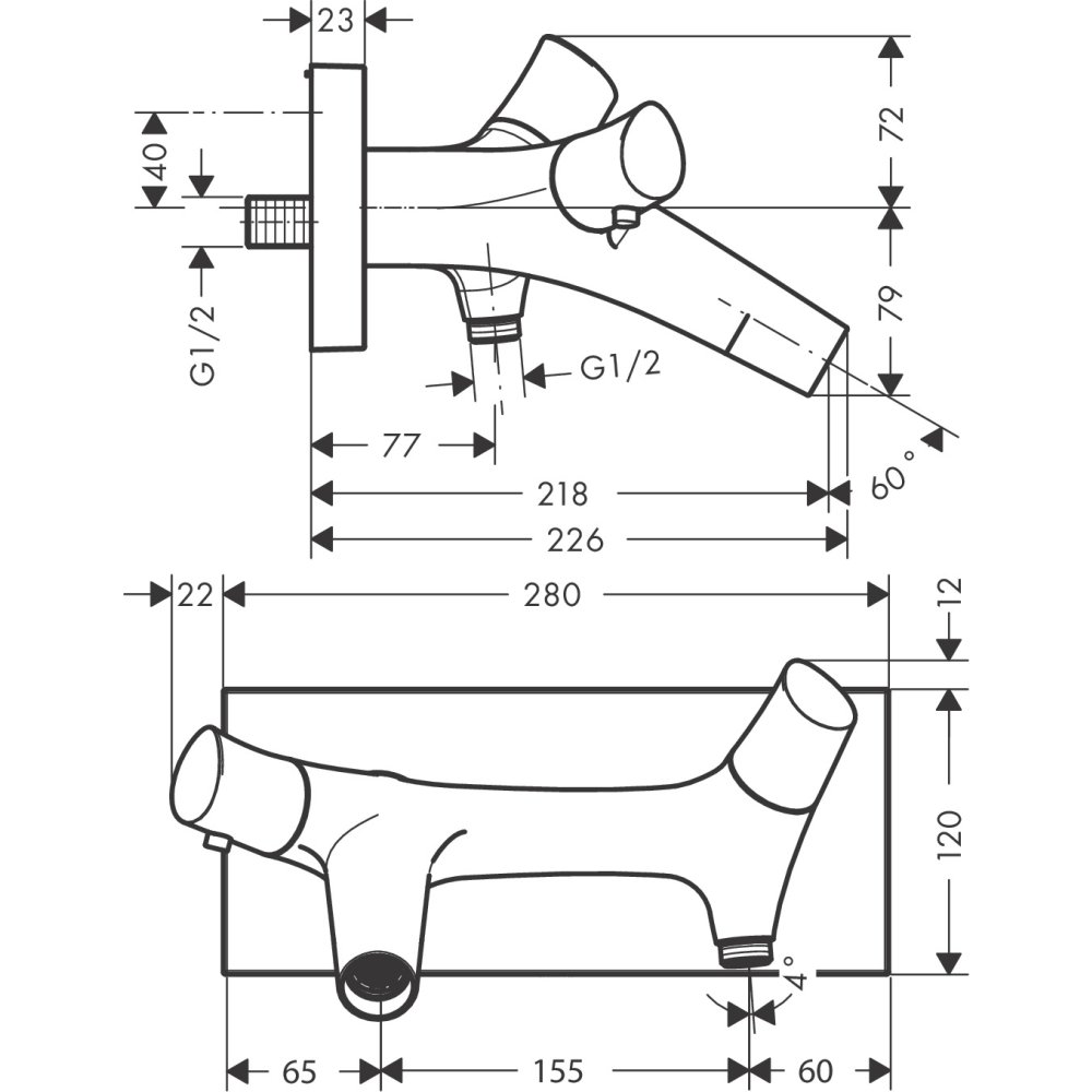 Термостат для ванны Axor Starck Organic, внешнего монтажа, 12410950, шлифованная медь