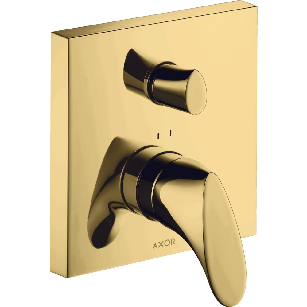 Смеситель для ванны Axor Starck Organic, однорычажный, скрытого монтажа, со встроенной защитной комбинацией EN1717, 12416990, полированное золото