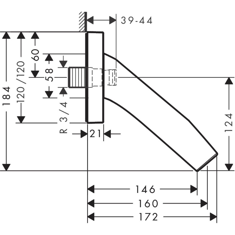 Излив на ванну Axor Starck Organic, 12417820, шлифованный никель