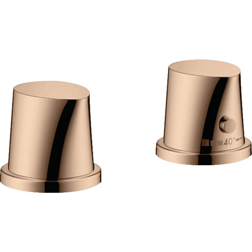 Термостат на край ванны Axor Starck Organic, на 2 отверстия, 12422300, полированное красное золото 