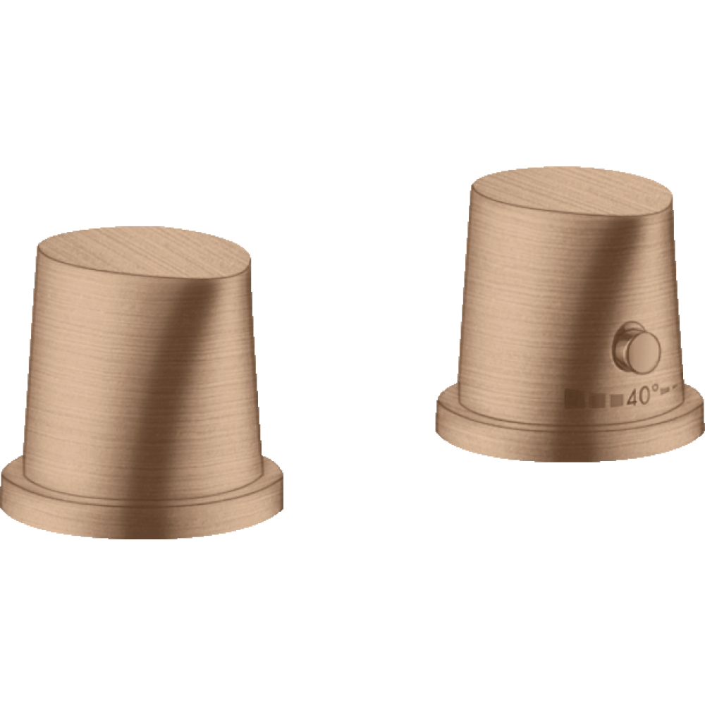 Термостат на край ванны Axor Starck Organic, на 2 отверстия, 12422310, шлифованное красное золото