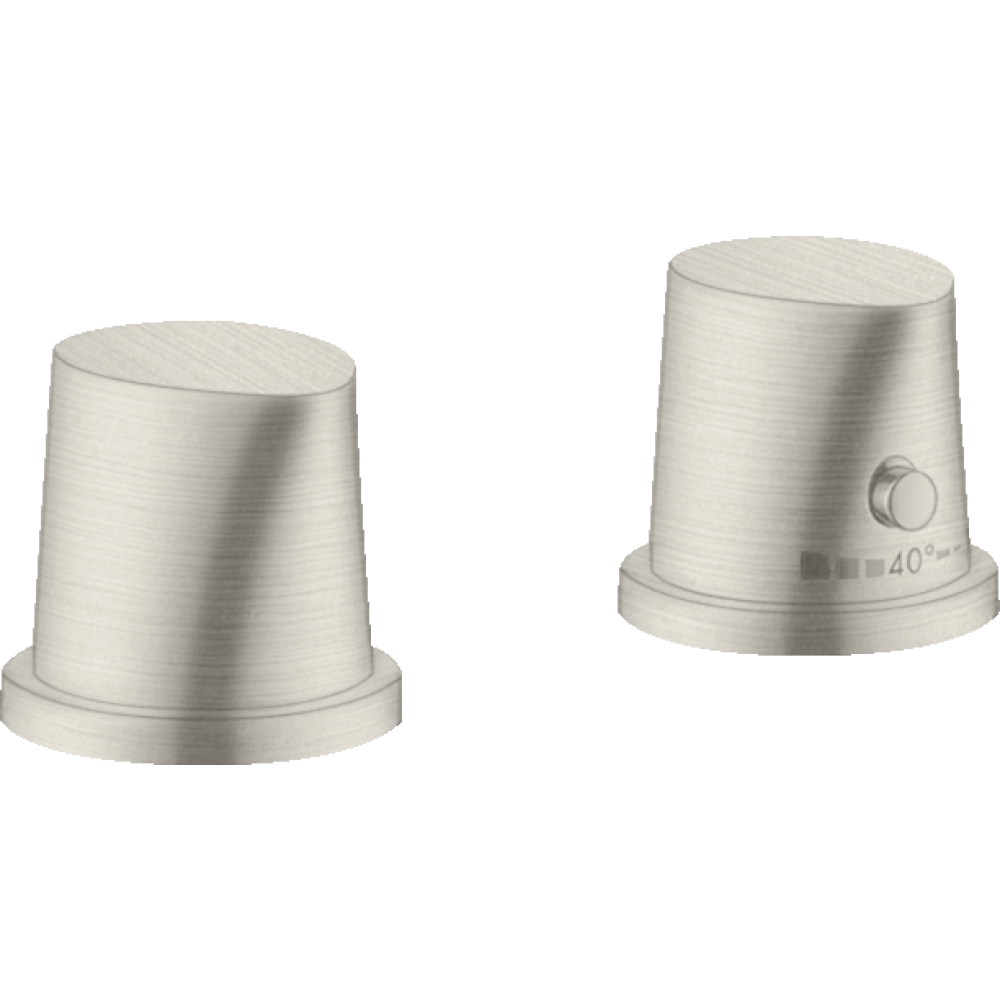 Термостат на край ванны Axor Starck Organic, на 2 отверстия, 12422800, сталь