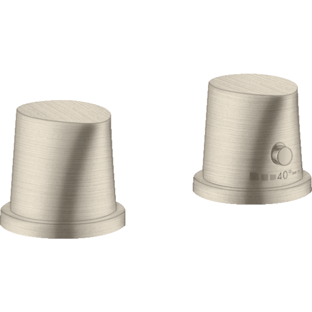 Термостат на край ванны Axor Starck Organic, на 2 отверстия, 12422820, шлифованный никель