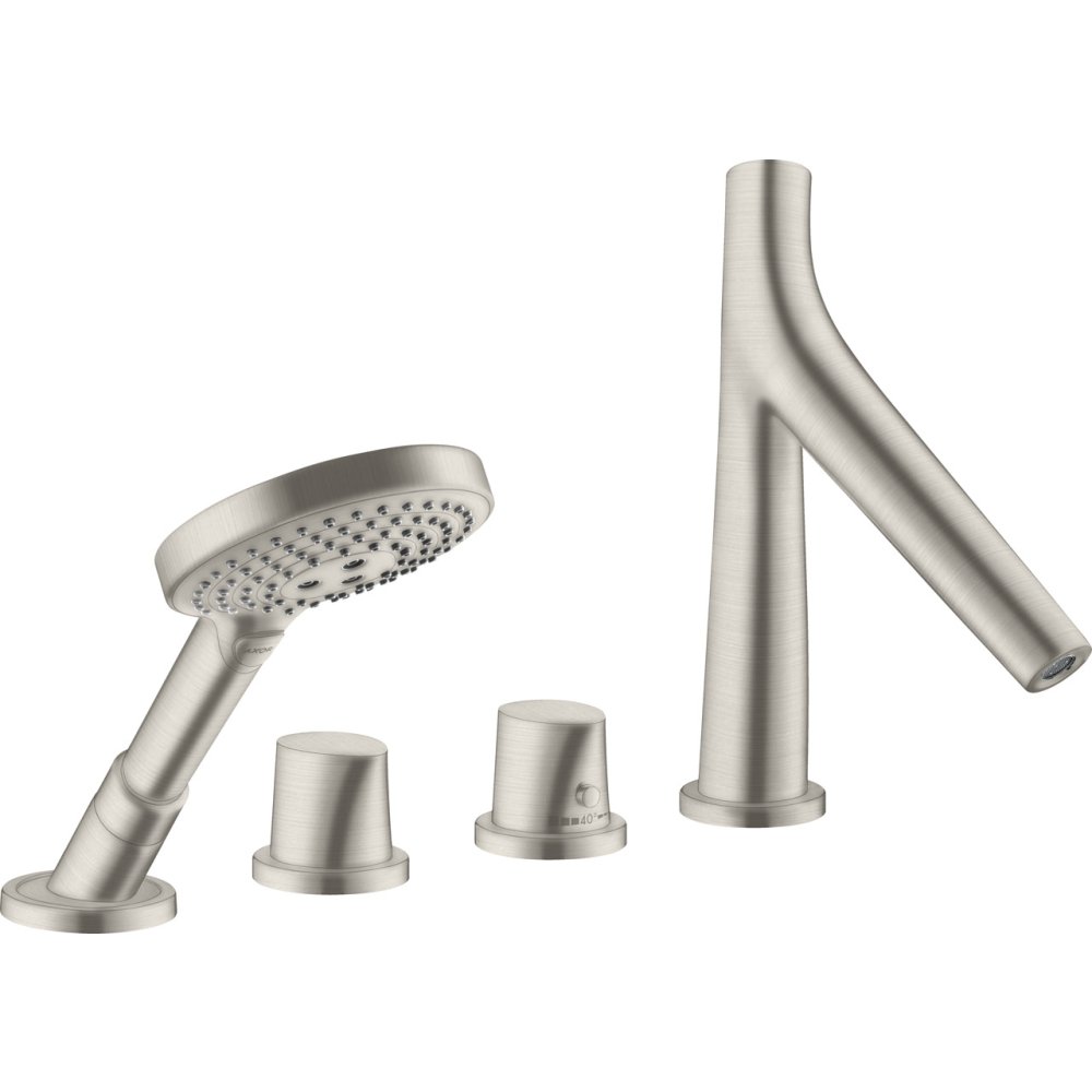 Термостат на край ванны Axor Starck Organic, на 4 отверстия, 12425800, сталь