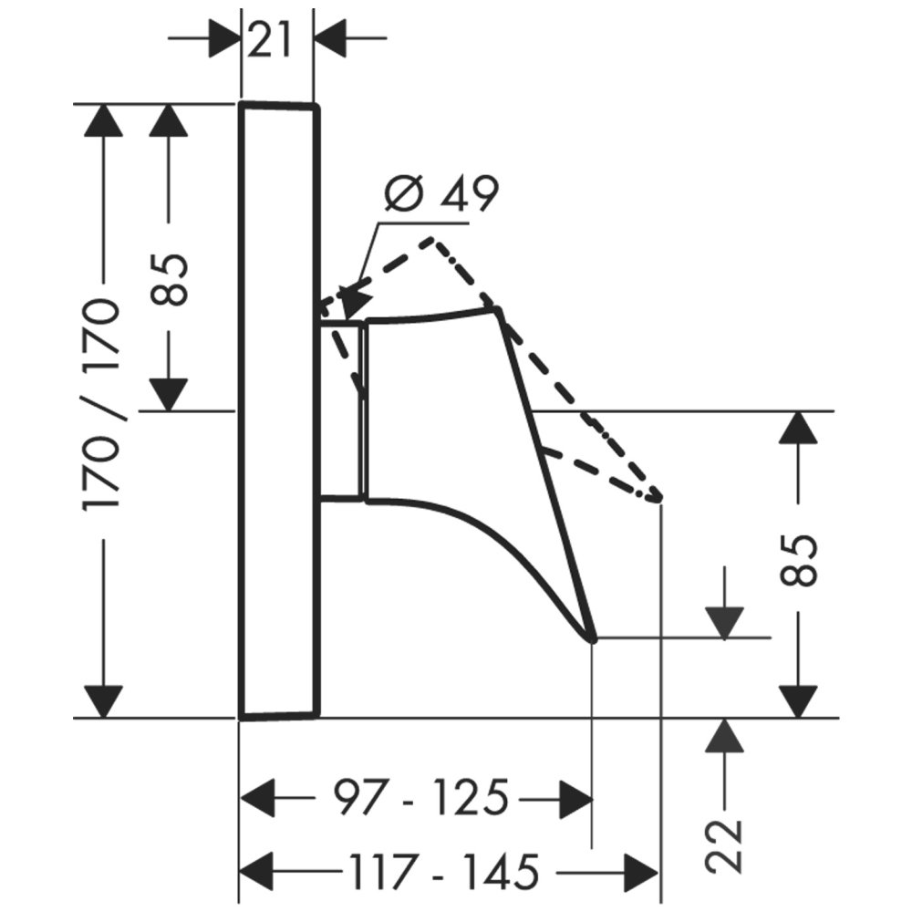 Смеситель для душа Axor Starck Organic, однорычажный, скрытого монтажа, 12605300, полированное красное золото 