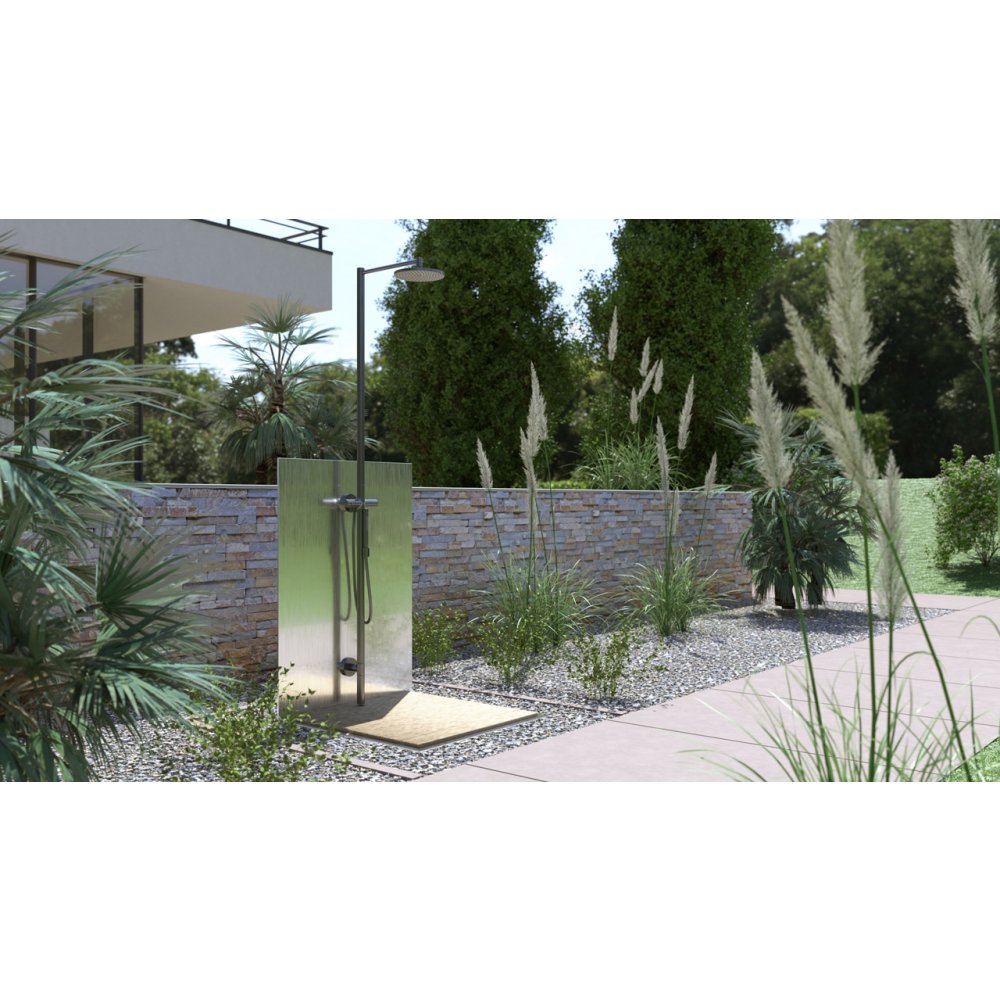 Душевая стойка Axor Starck Nature, с верхним душем 240 1jet, 12670340, шлифованный черный хром 