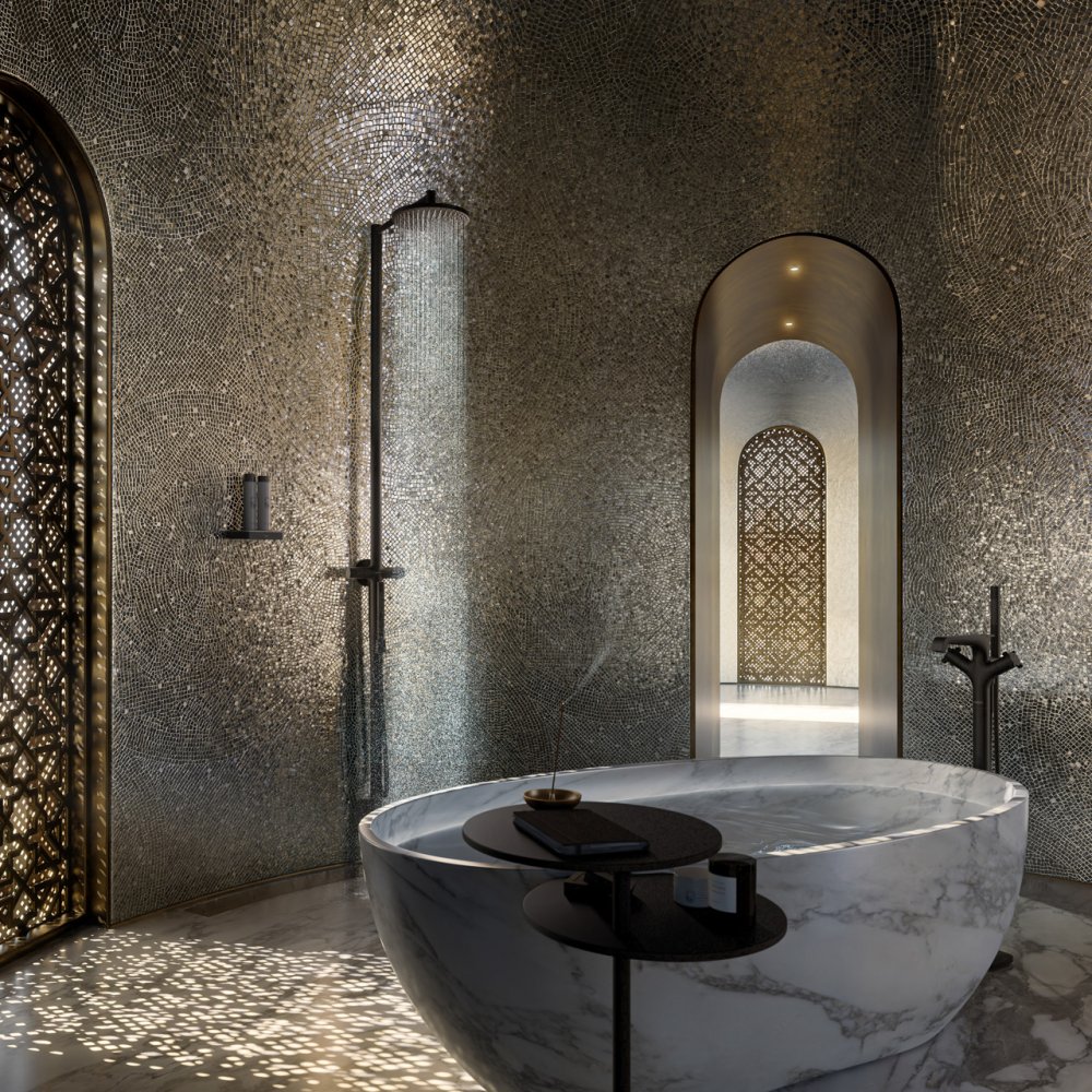 Душевая стойка Axor Starck Nature, с термостатом и верхним душем 240 1jet, 12672950, шлифованная медь