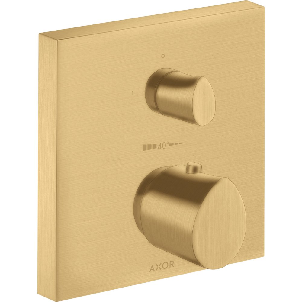 Термостат Axor Starck Organic, с запорным вентилем, 12715250, шлифованное золото