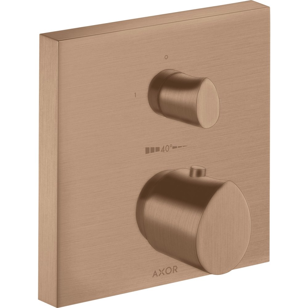 Термостат Axor Starck Organic, с запорным вентилем, 12715310, шлифованное красное золото