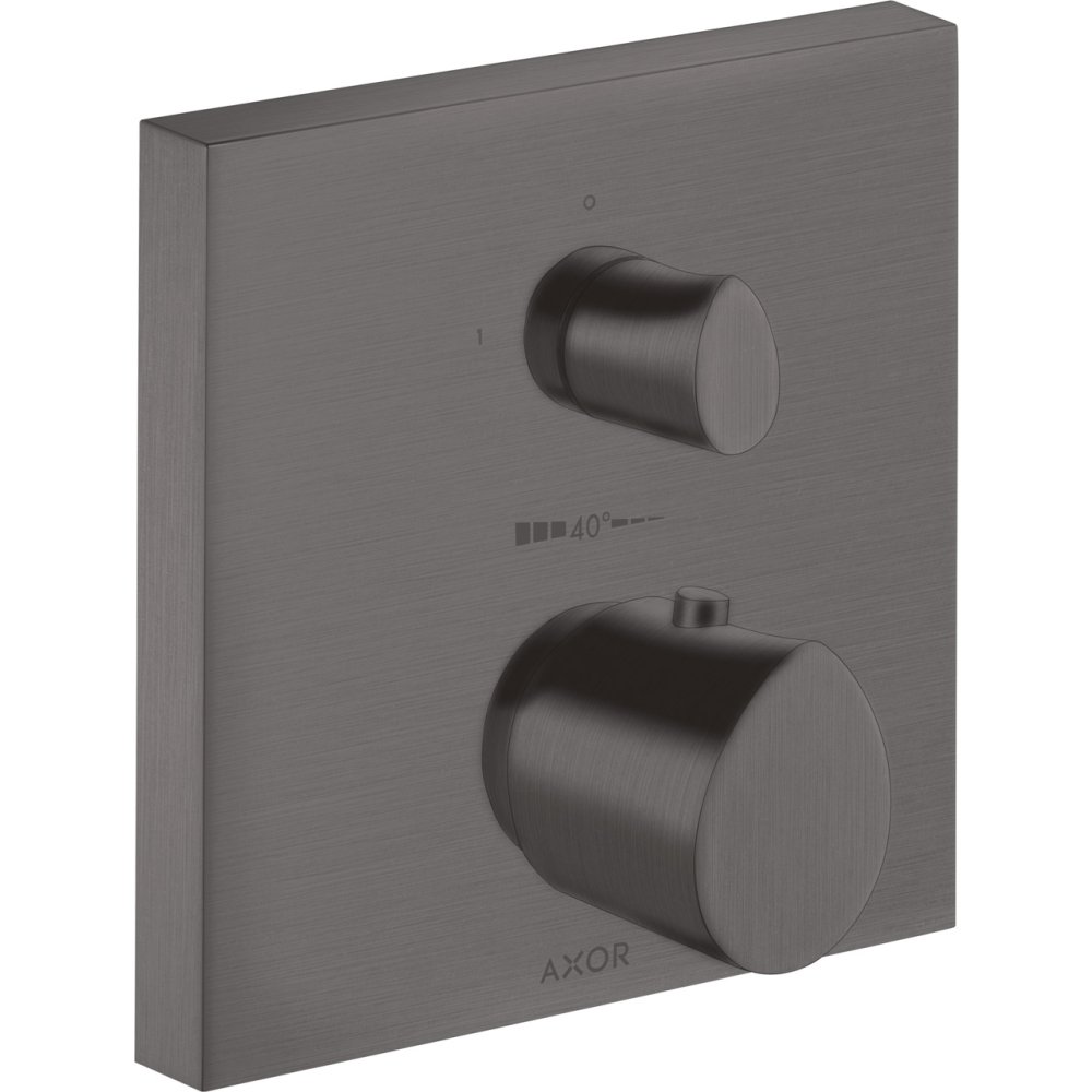 Термостат Axor Starck Organic, с запорным вентилем, 12715340, шлифованный черный хром 