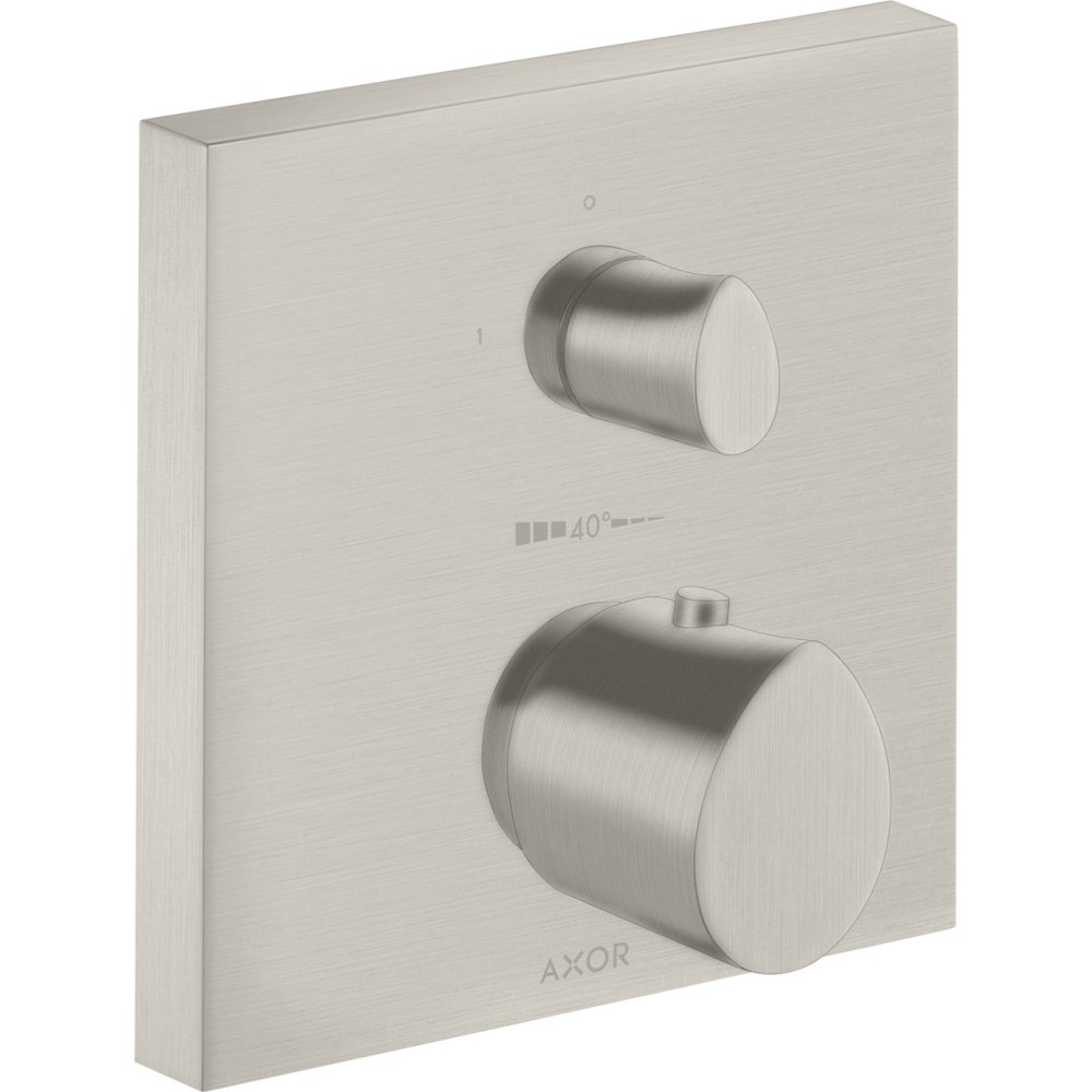Термостат Axor Starck Organic, с запорным вентилем, 12715800, сталь