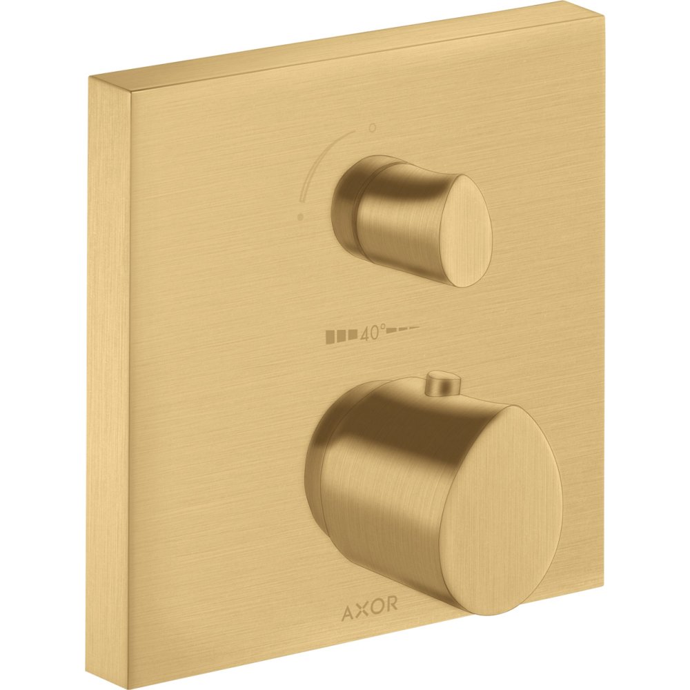 Термостат Axor Starck Organic, с запорным/переключающим вентилем, 12716250, шлифованное золото