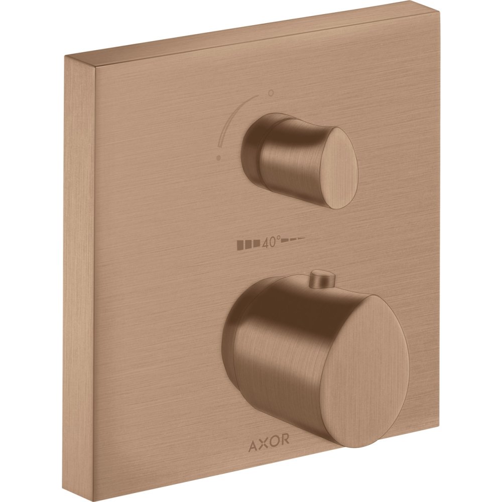 Термостат Axor Starck Organic, с запорным/переключающим вентилем, 12716310, шлифованное красное золото