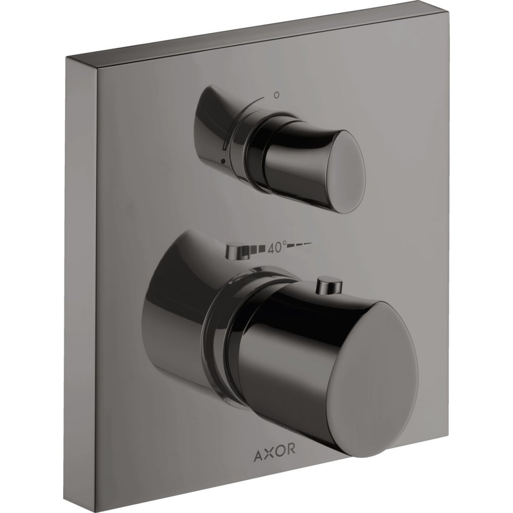 Термостат Axor Starck Organic, с запорным/переключающим вентилем, 12716330, полированный черный хром 