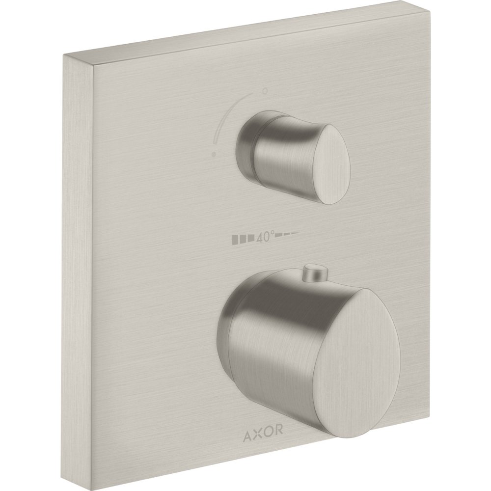 Термостат Axor Starck Organic, с запорным/переключающим вентилем, 12716800, сталь