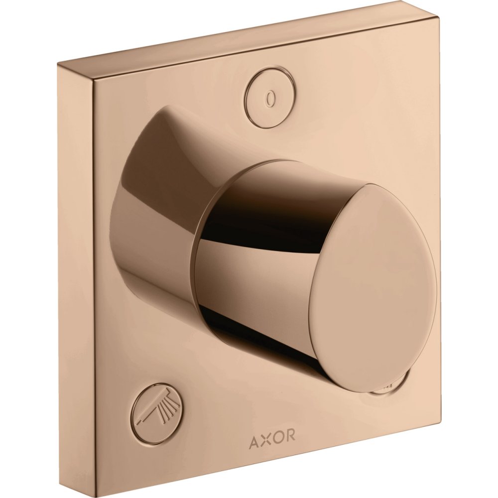 Запорный/переключающий вентиль Trio/Quattro Axor Starck Organic, 120/120, скрытого монтажа, 12731300, полированное красное золото 