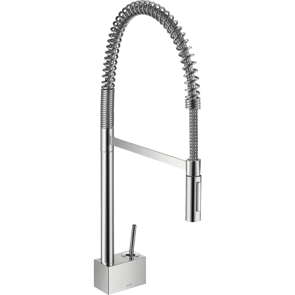 Кухонный смеситель Axor Starck, однорычажный, 240, Semi-Pro, Eco, 12803800, сталь