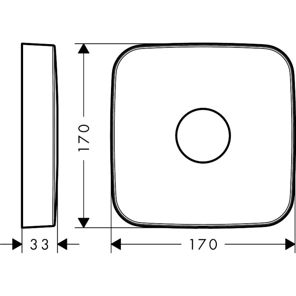 Розетка удлинителя Axor, 1 отверстие, 170 мм, softcube, 14971800, сталь