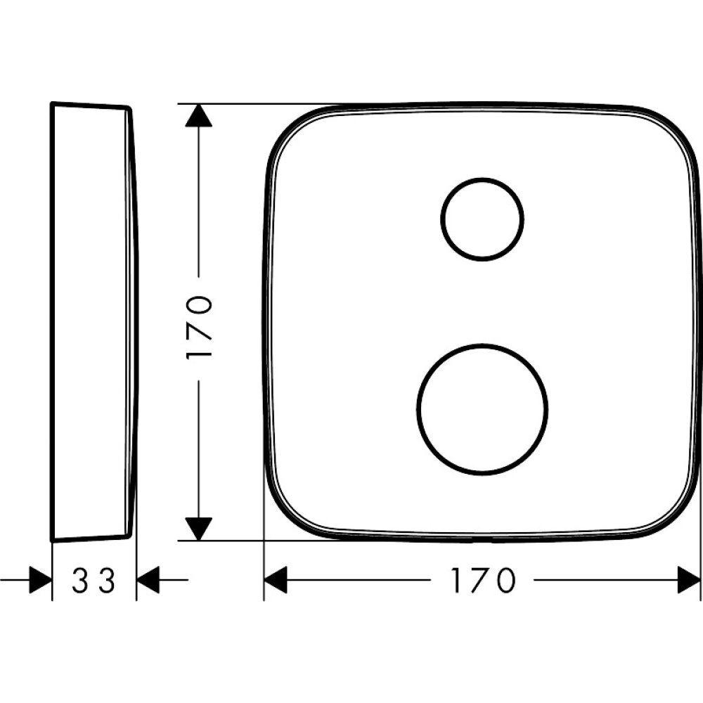 Розетка удлинителя Axor, 2 отверстия, softsquare, стрелка, 170 мм, 14974800, сталь
