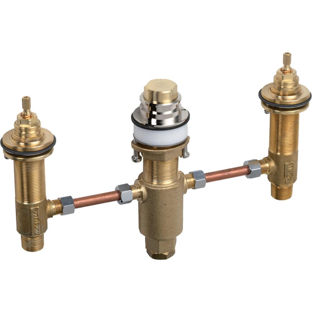 Скрытая часть смесителя на край ванны Axor, на 3 отверстия, 15484180, шлифованная бронза