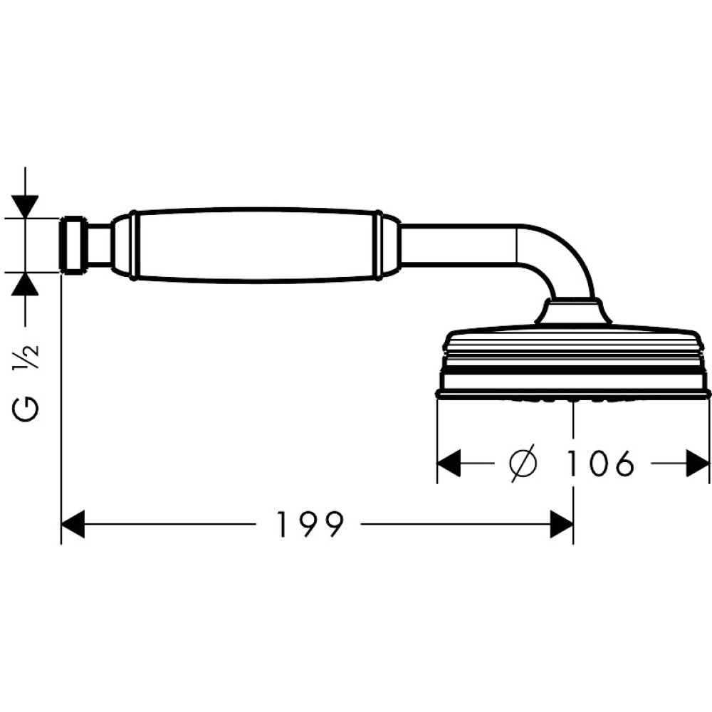 Ручной душ Axor Montreux, 100 мм, 16320930, полированная медь