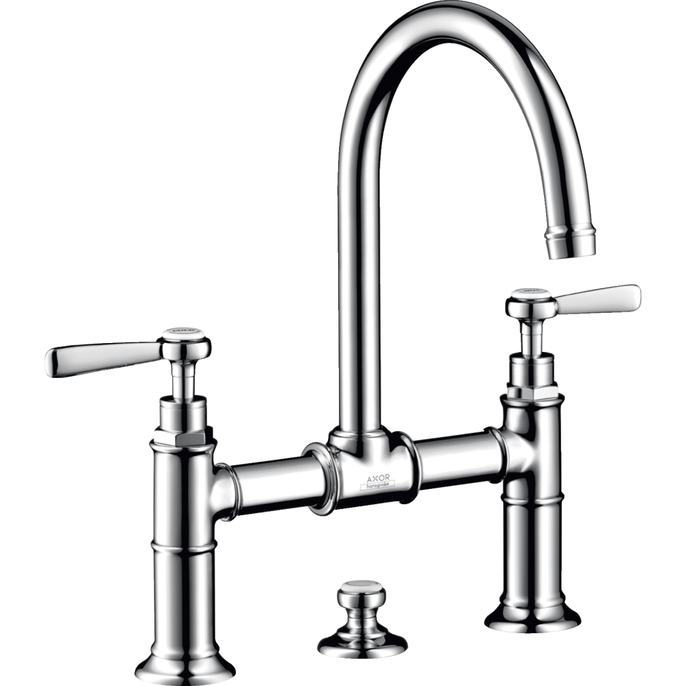 Смеситель для раковины Axor Montreux 220, с 2 рычаговыми рукоятками, со сливным гарнитуром, 16511800, сталь
