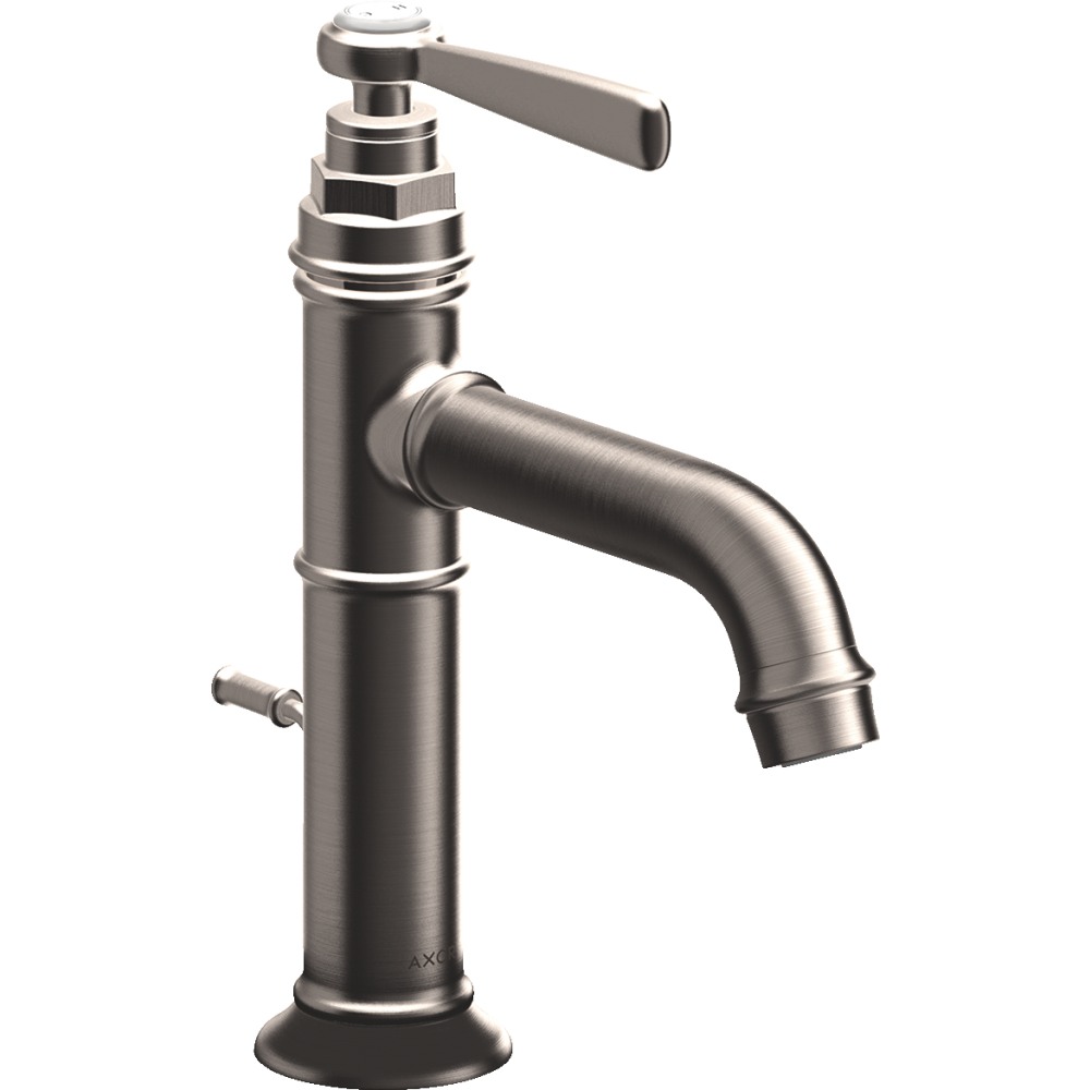 Смеситель для раковины Axor Montreux 100, однорычажный, с рычаговой рукояткой, со сливным гарнитуром, 16515800, сталь