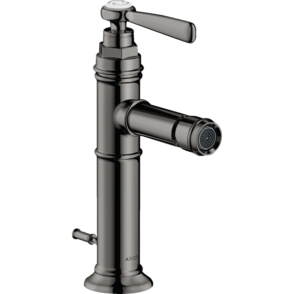 Смеситель для биде Axor Montreux, однорычажный, со сливным гарнитуром, 16526330, полированный черный хром 